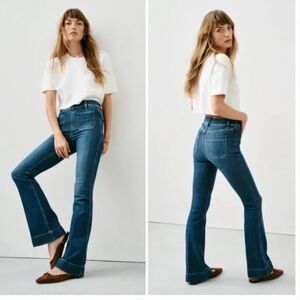 NWT NEW Spanx Patch Pocket Flare Jeans Authentic Blue Size Small